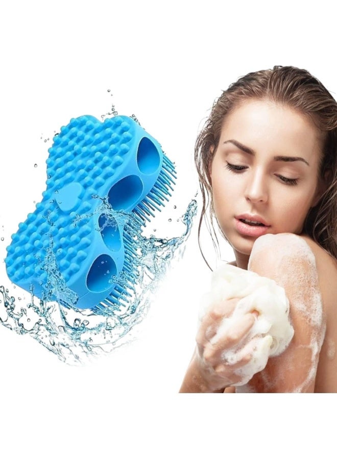 1Pack Silicone Loofah Body Scrubber, Soft Silicone Loofahs, Bath Brush Easy to Clean for Shower Massaging Spa Gym Travel Outdoor Gift for Baby Wife Mens Friend Family - Image 1
